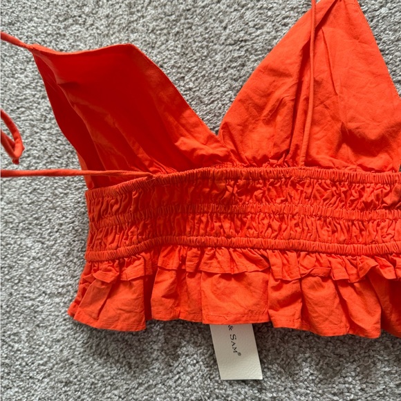 Orange Ruffle Top - Picture 3 of 5